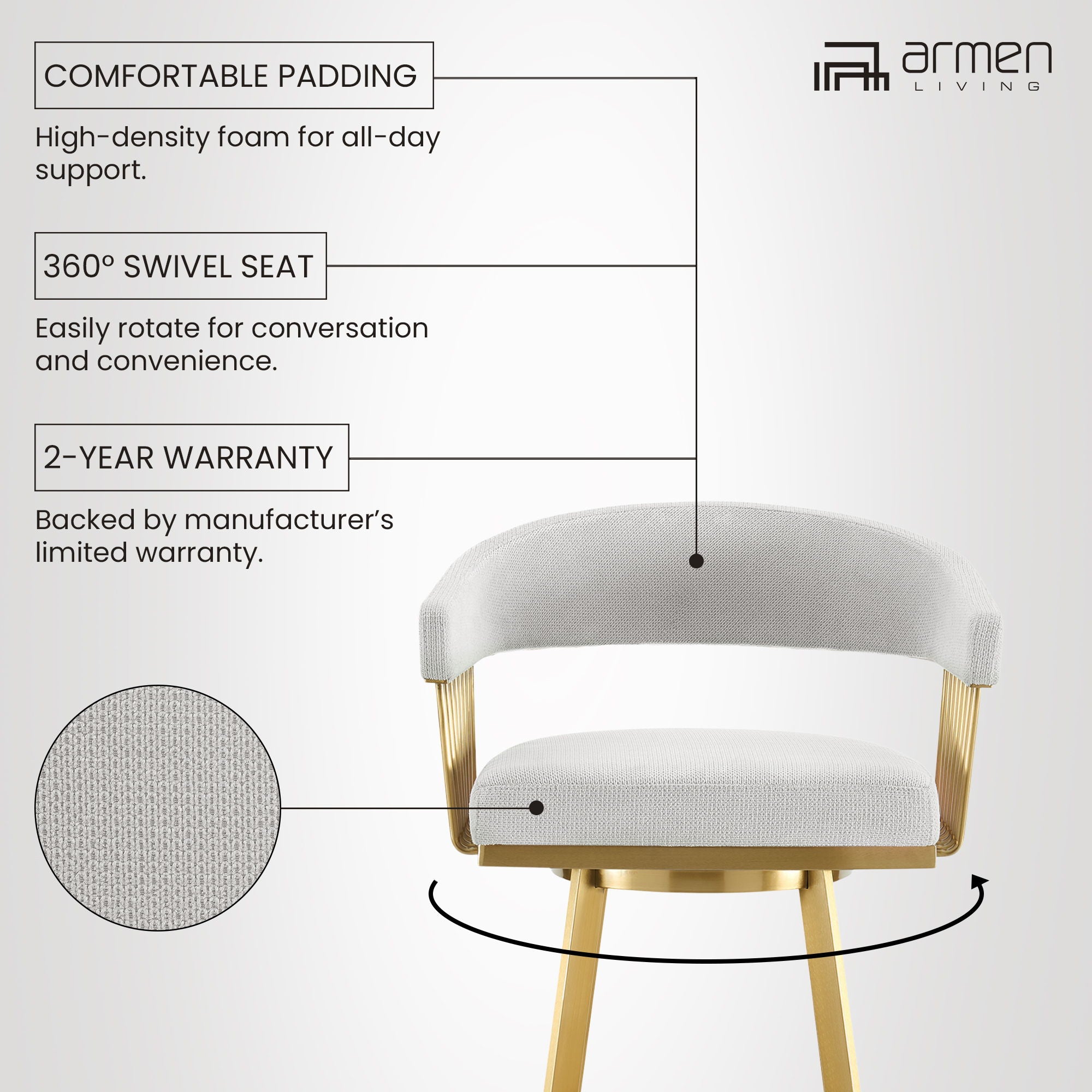 Chelsea - Swivel Fabric Stool