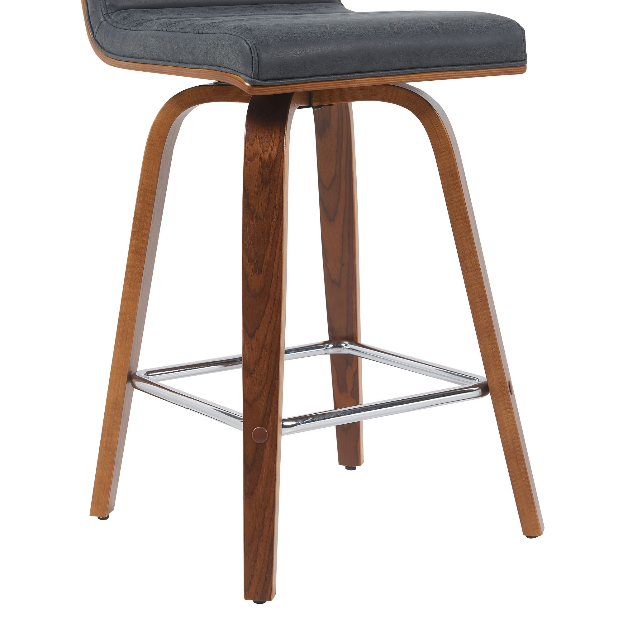 Vienna - Modern Counter Height Swivel Bar Stool - Walnut Finished Wood Frame
