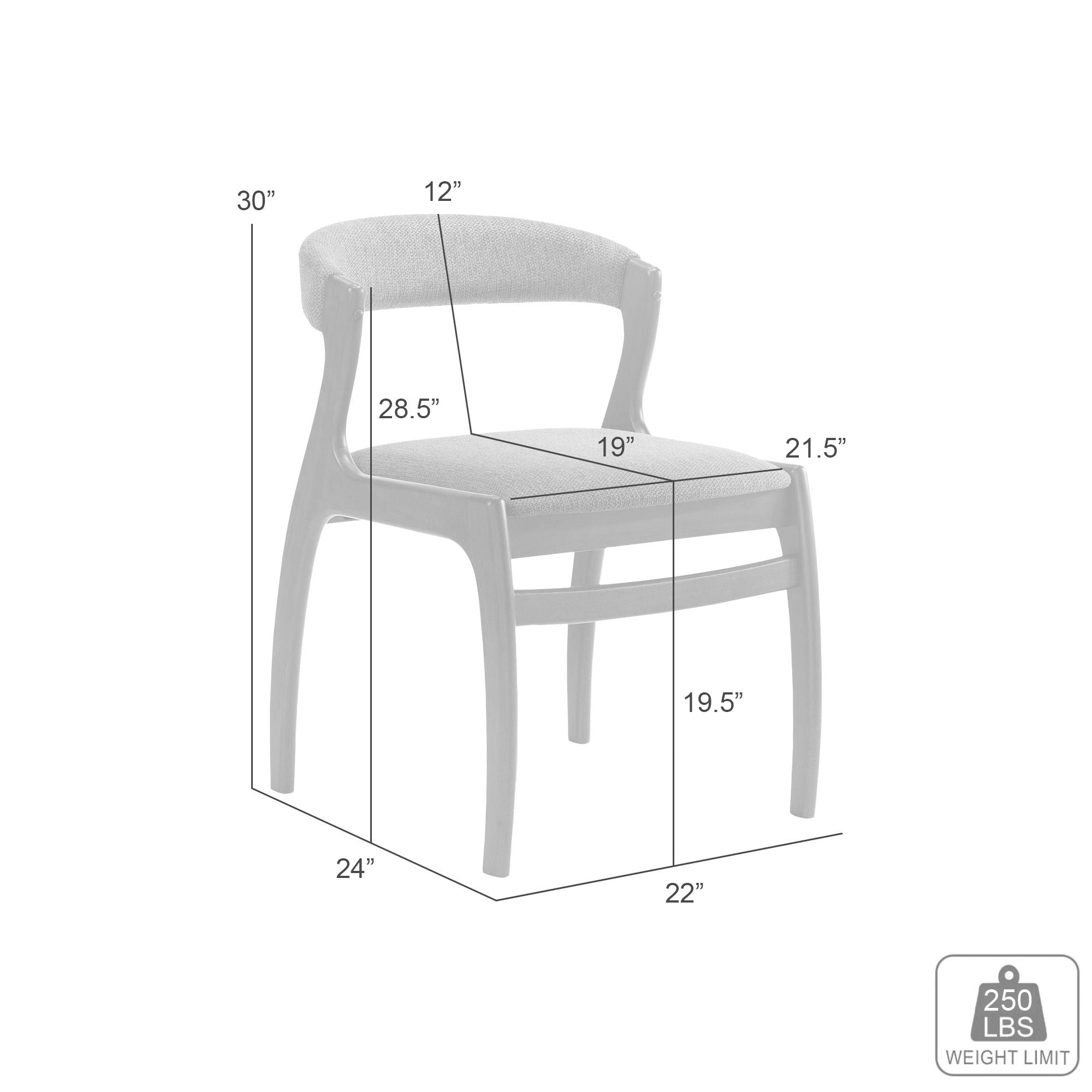 Ileena - Dining Chair (Set of 2) - Charcoal / Walnut