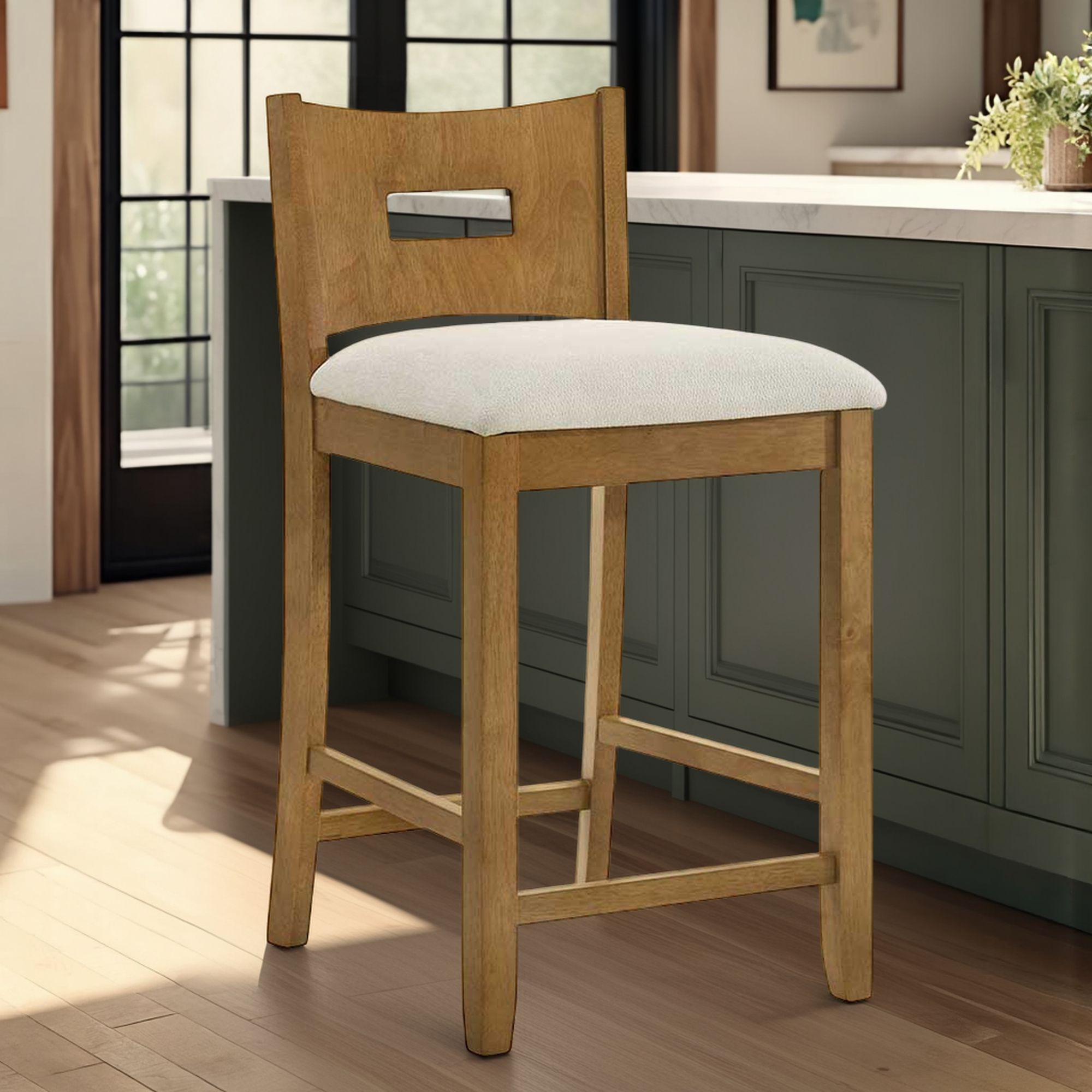 Ren - 26" Counter Height Rubberwood Barstool