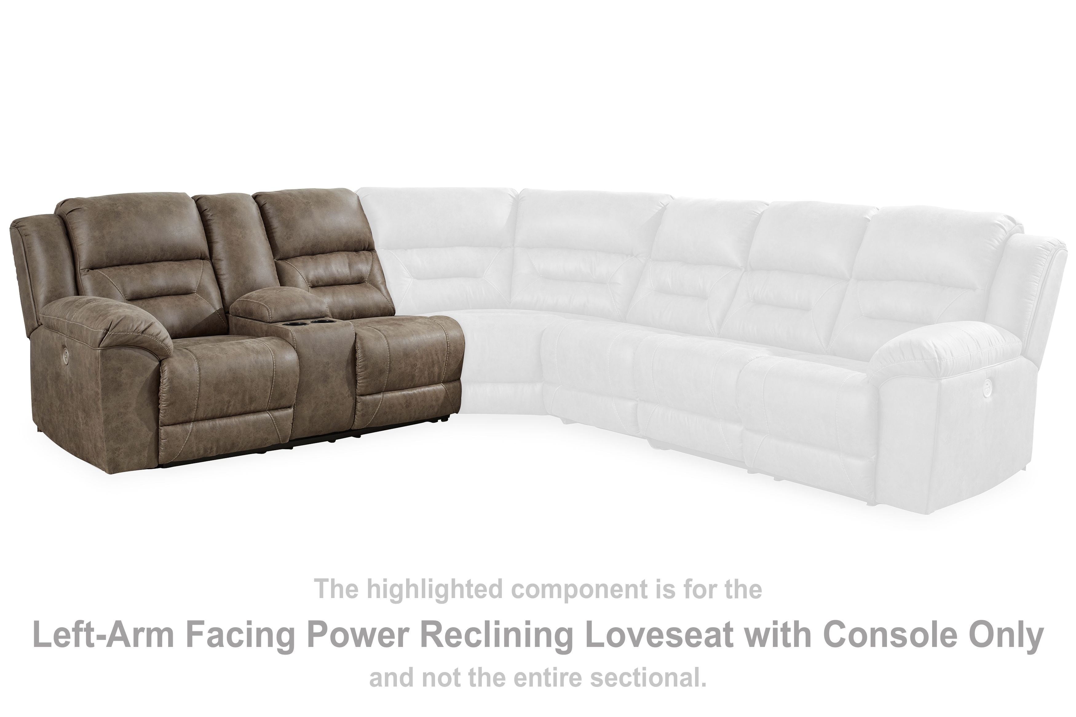 Ravenel - Laf Dbl Power Reclining Loveseat with Console - Fossil