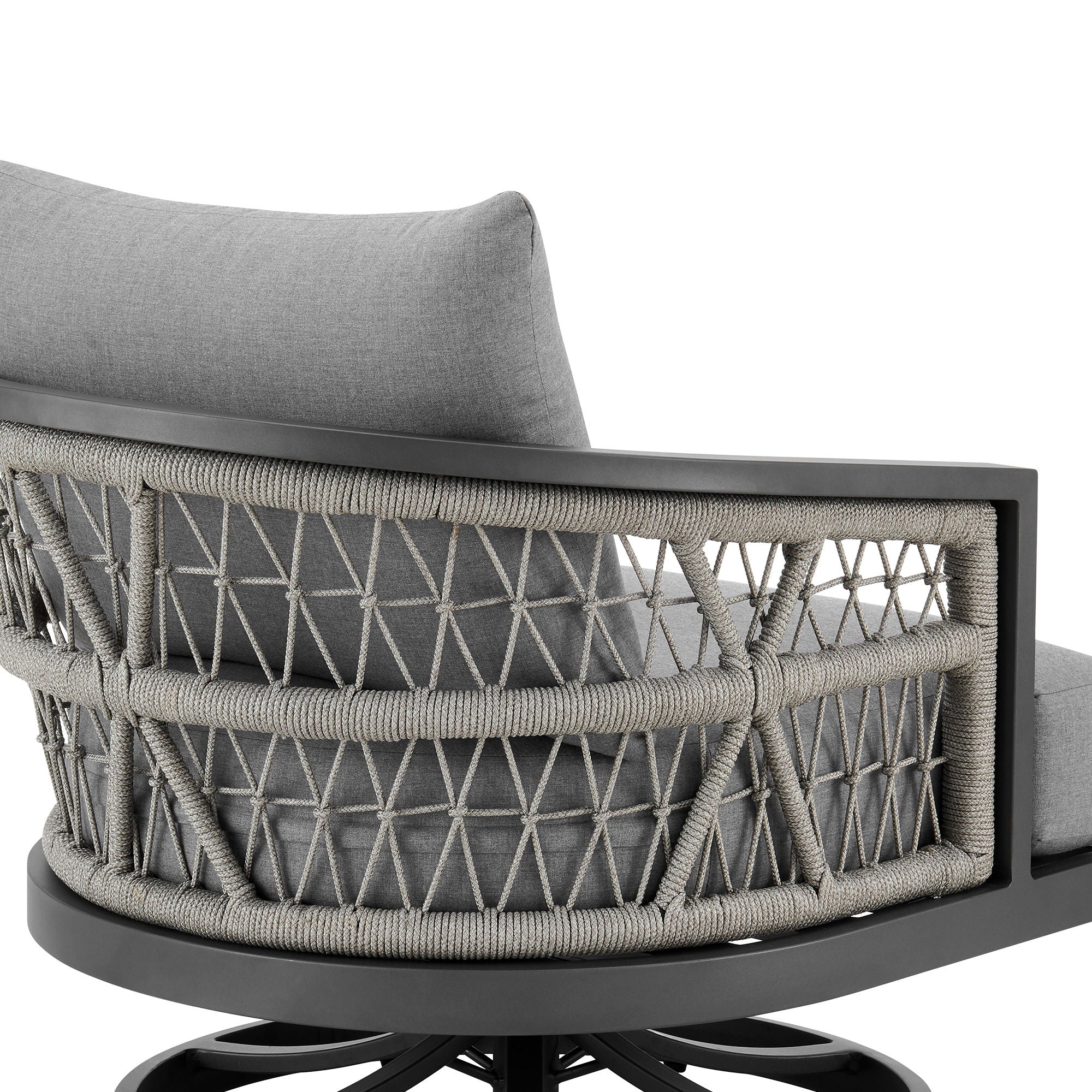 Zella - Outdoor Patio Swivel Armchair - Light Gray / Earl Gray