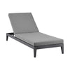 Menorca - Outdoor Patio Adjustable Chaise Lounge Chair In Aluminum With Gray Cushions