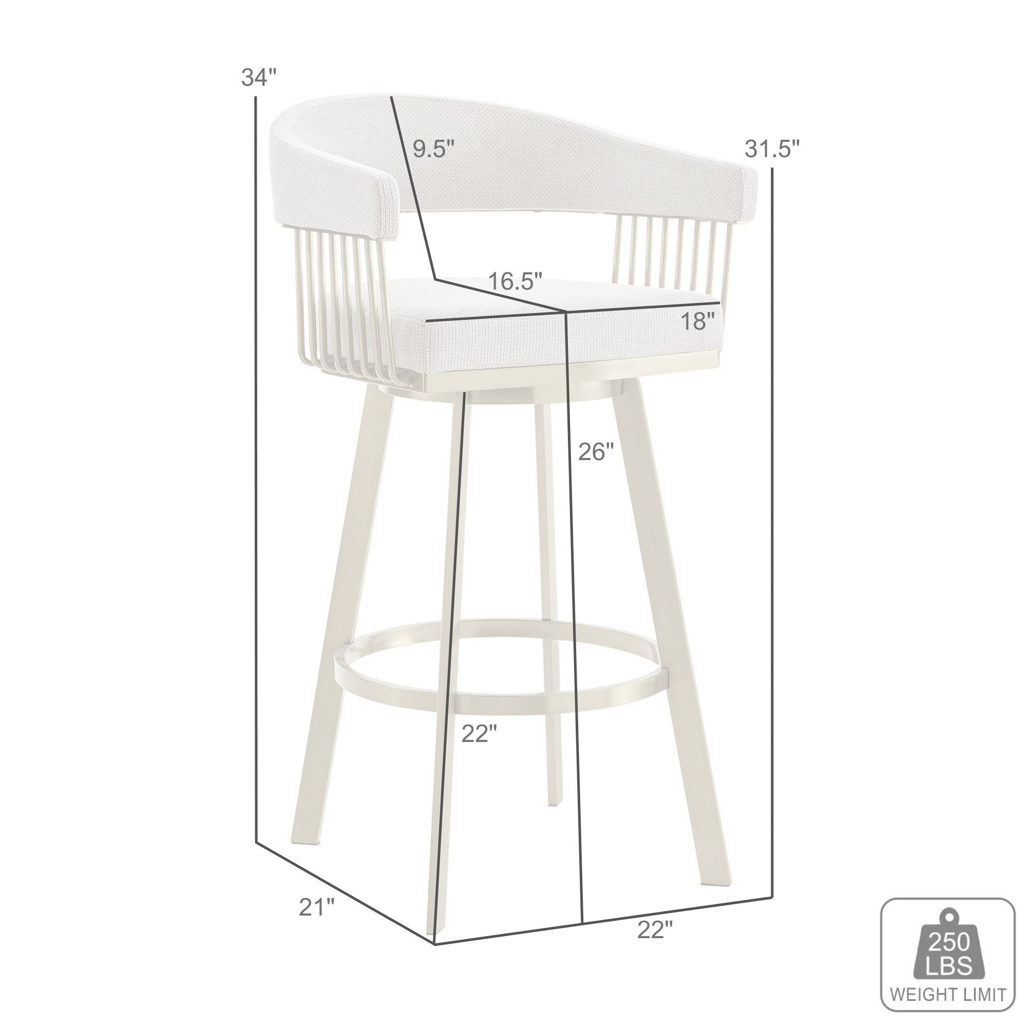 Chelsea - Swivel Fabric Stool