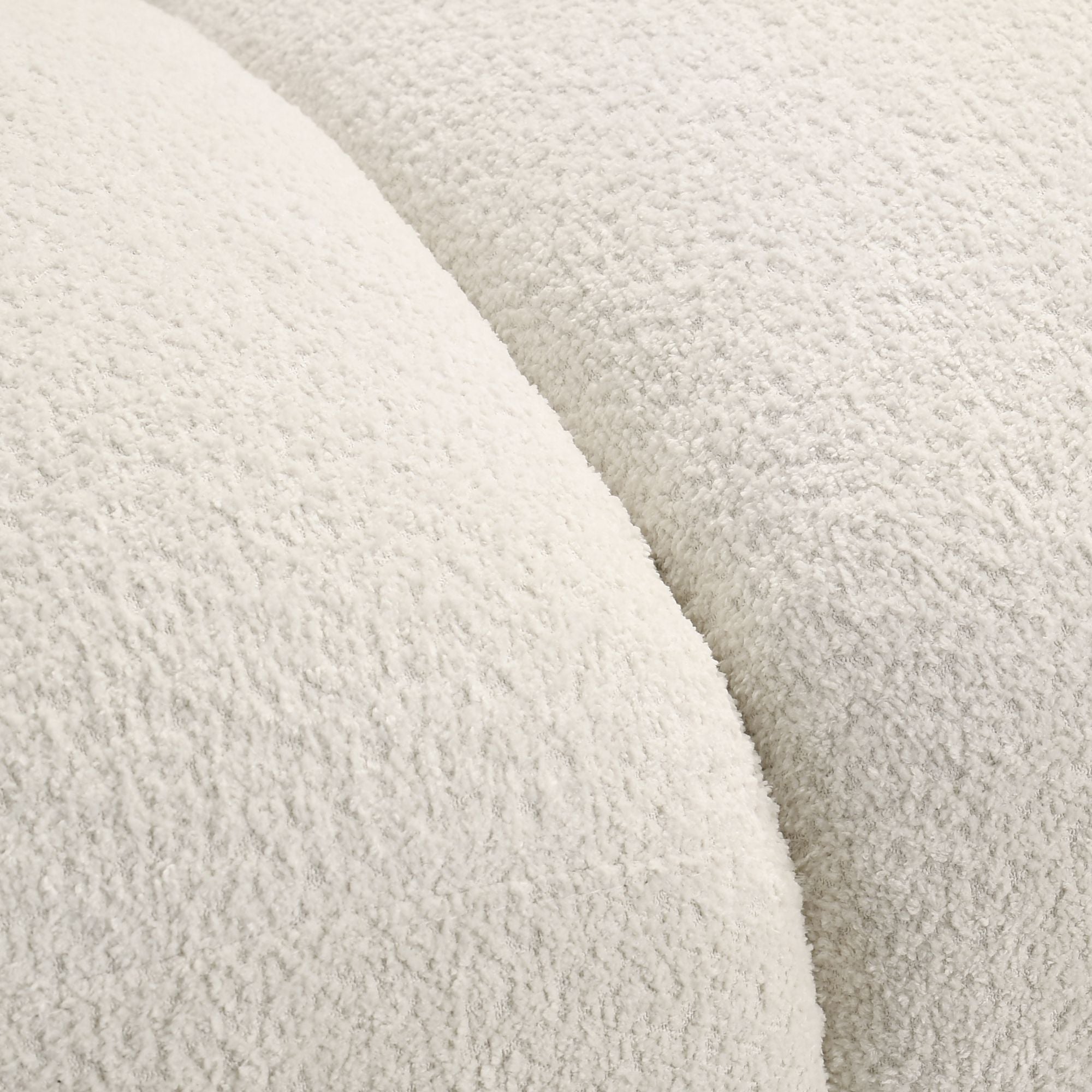 Sierra - Boucle Fabric Sofa With Rounded Arms - Ivory