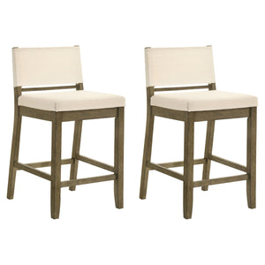 Yaneli - Contemporary Natural Wood Counter Height Kitchen Bar Stool