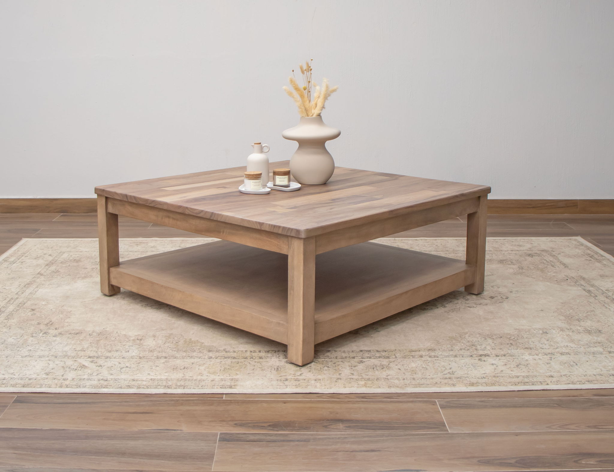 Natural Parota - Square Cocktail Table - Brown Cappuccino