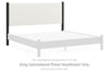 Cadmori - King Upholstered Panel Headboard - Black / White