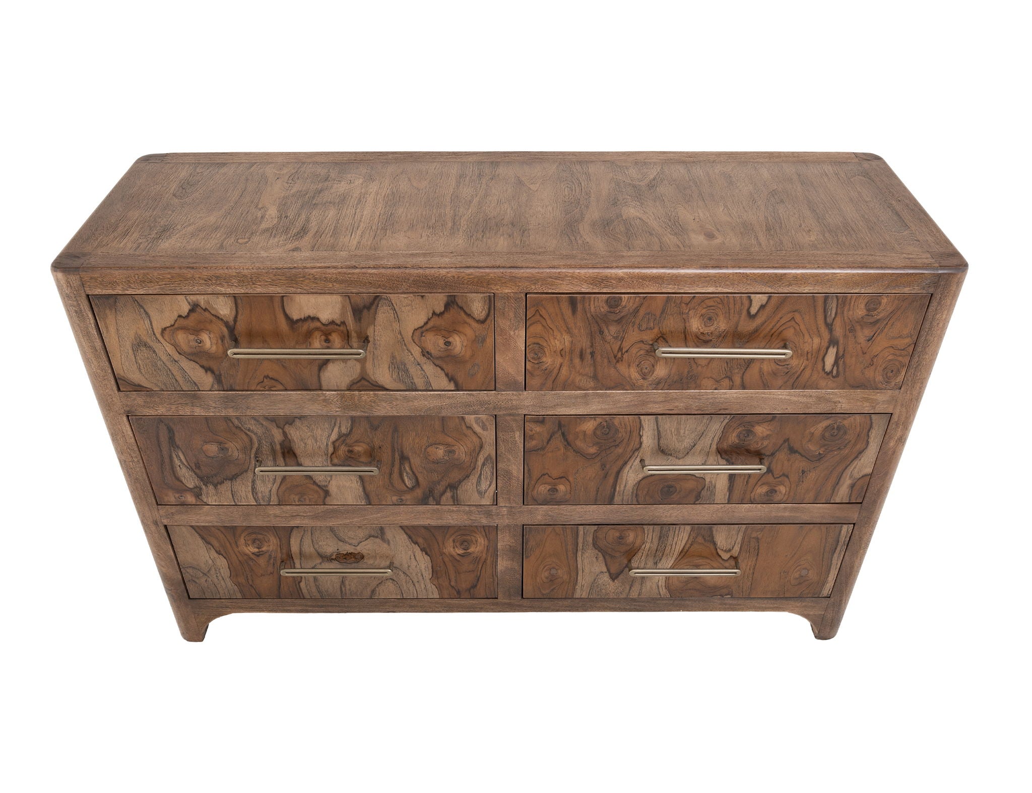 Praga - 6-Drawer Dresser - Almond / Barrel Brown