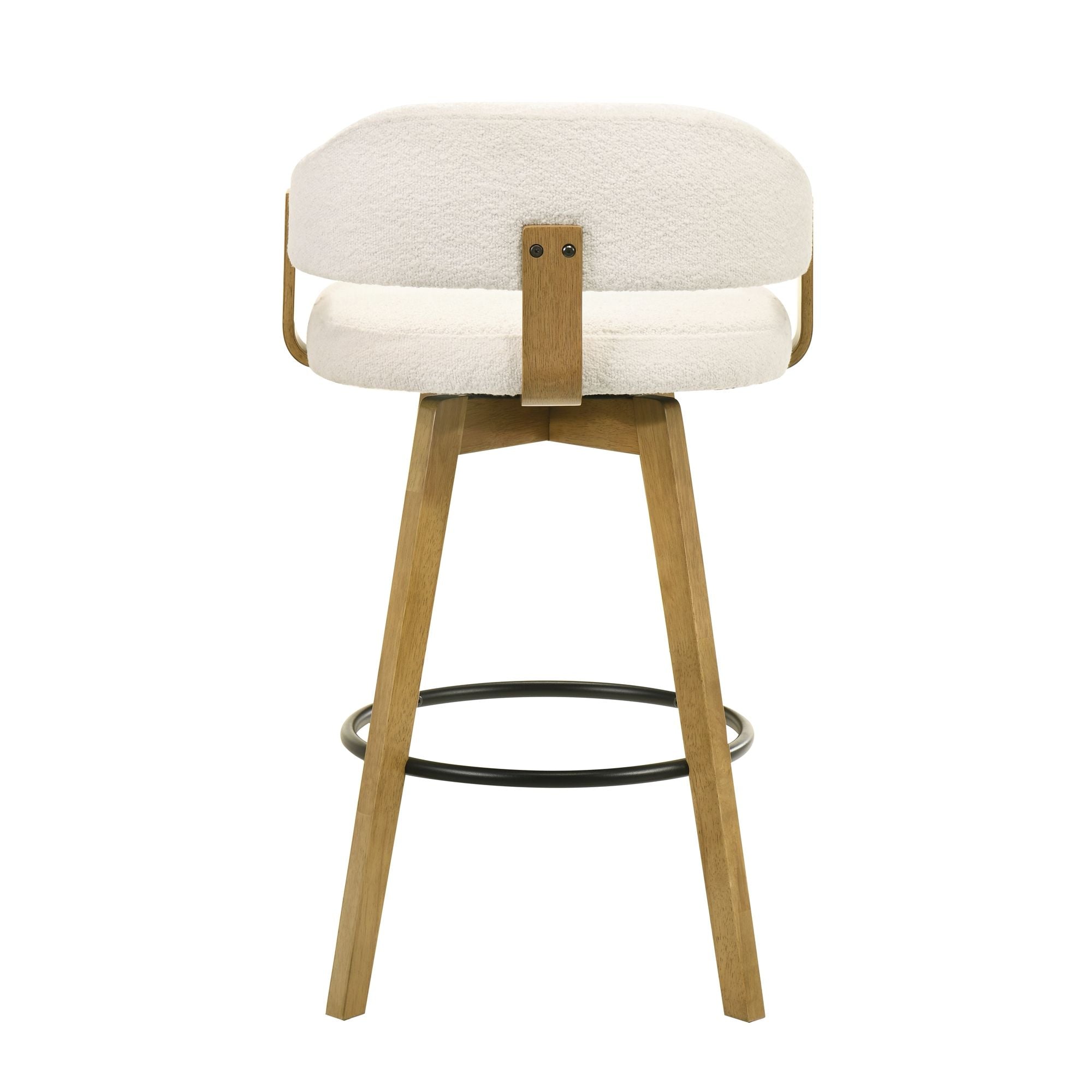 Callah - Contemporary Natural Wood Bar Height Kitchen Bar Stool