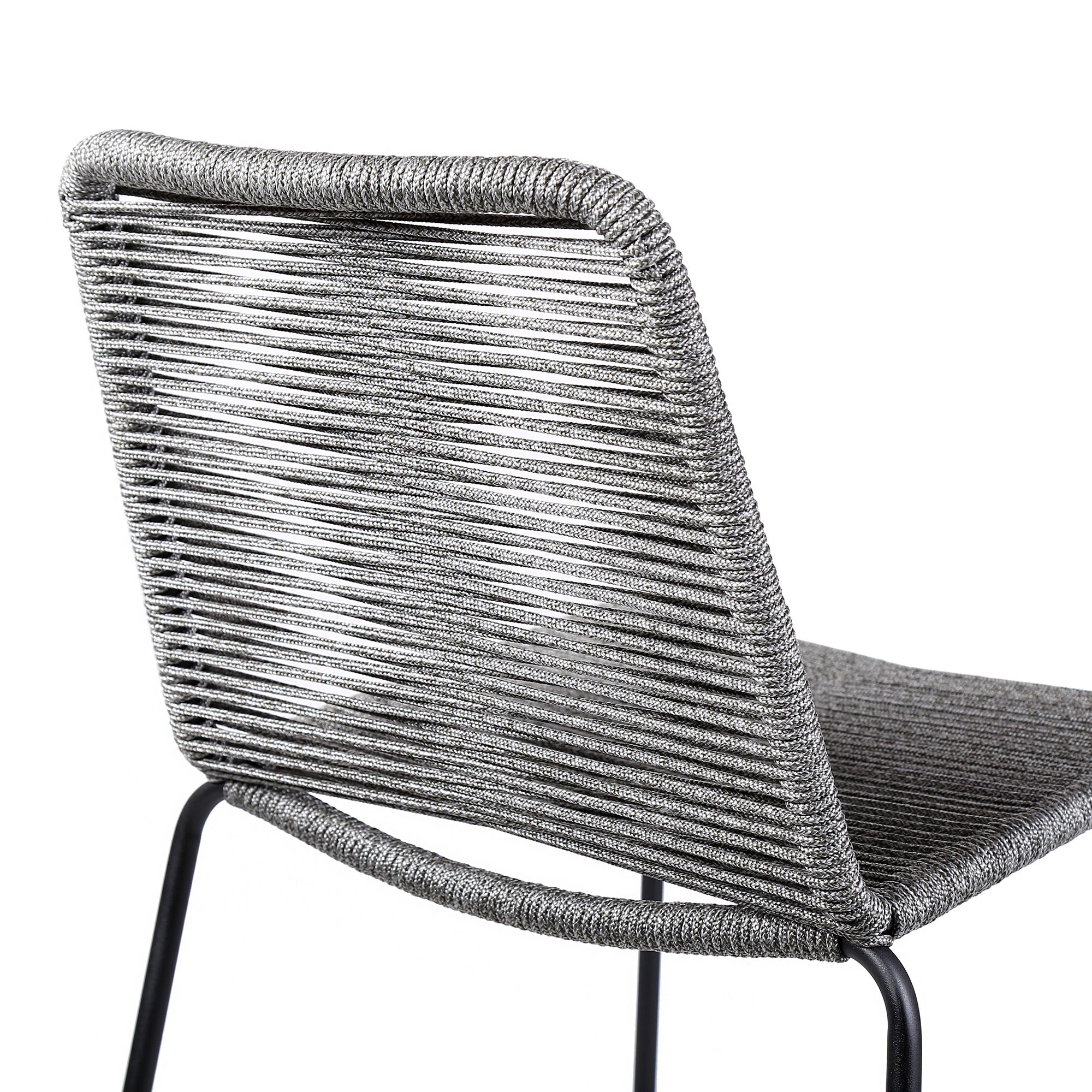 Shasta - 26" Outdoor Metal And Rope Stackable Barstool