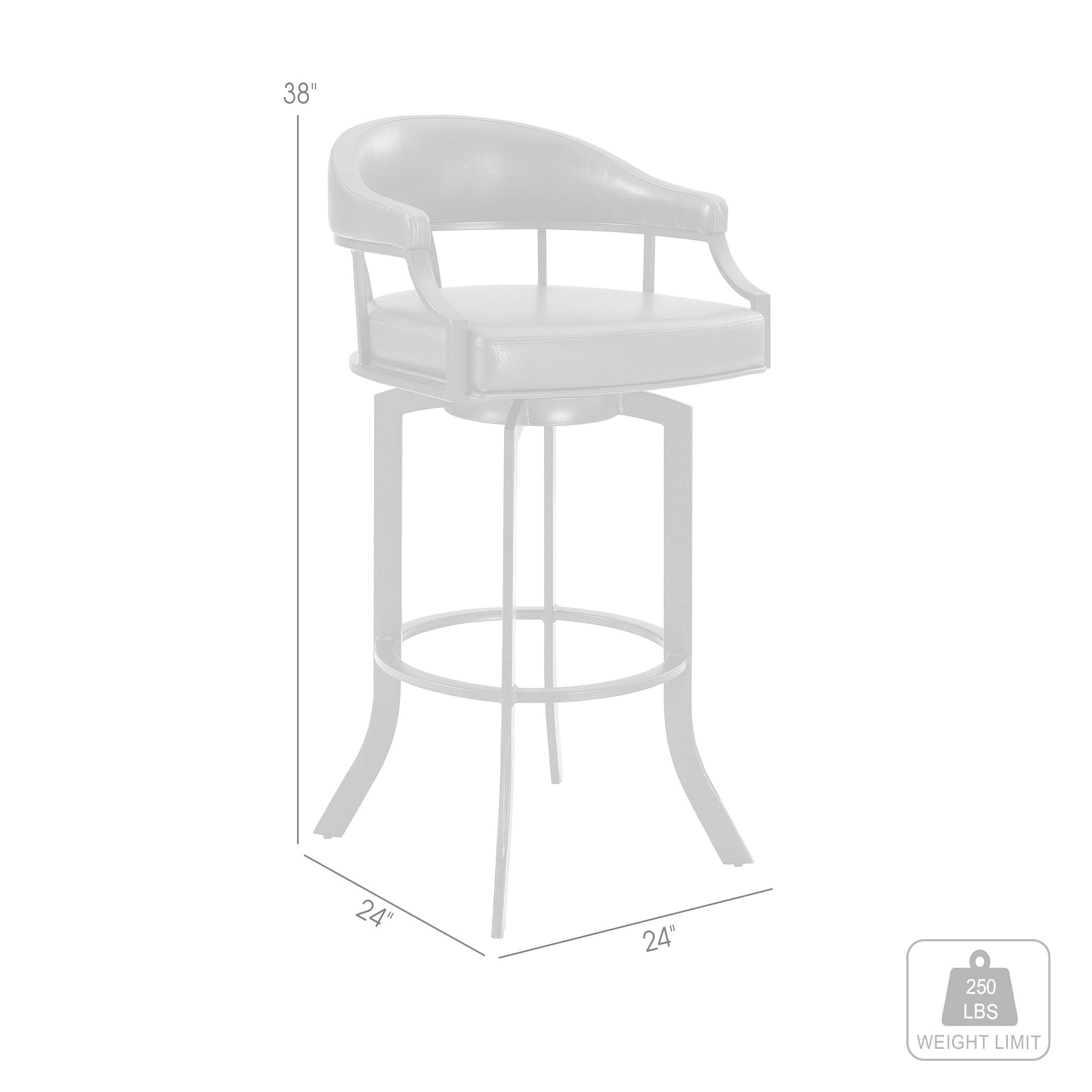Pharaoh - Swivel Faux Leather Bar Stool - Brown Finish