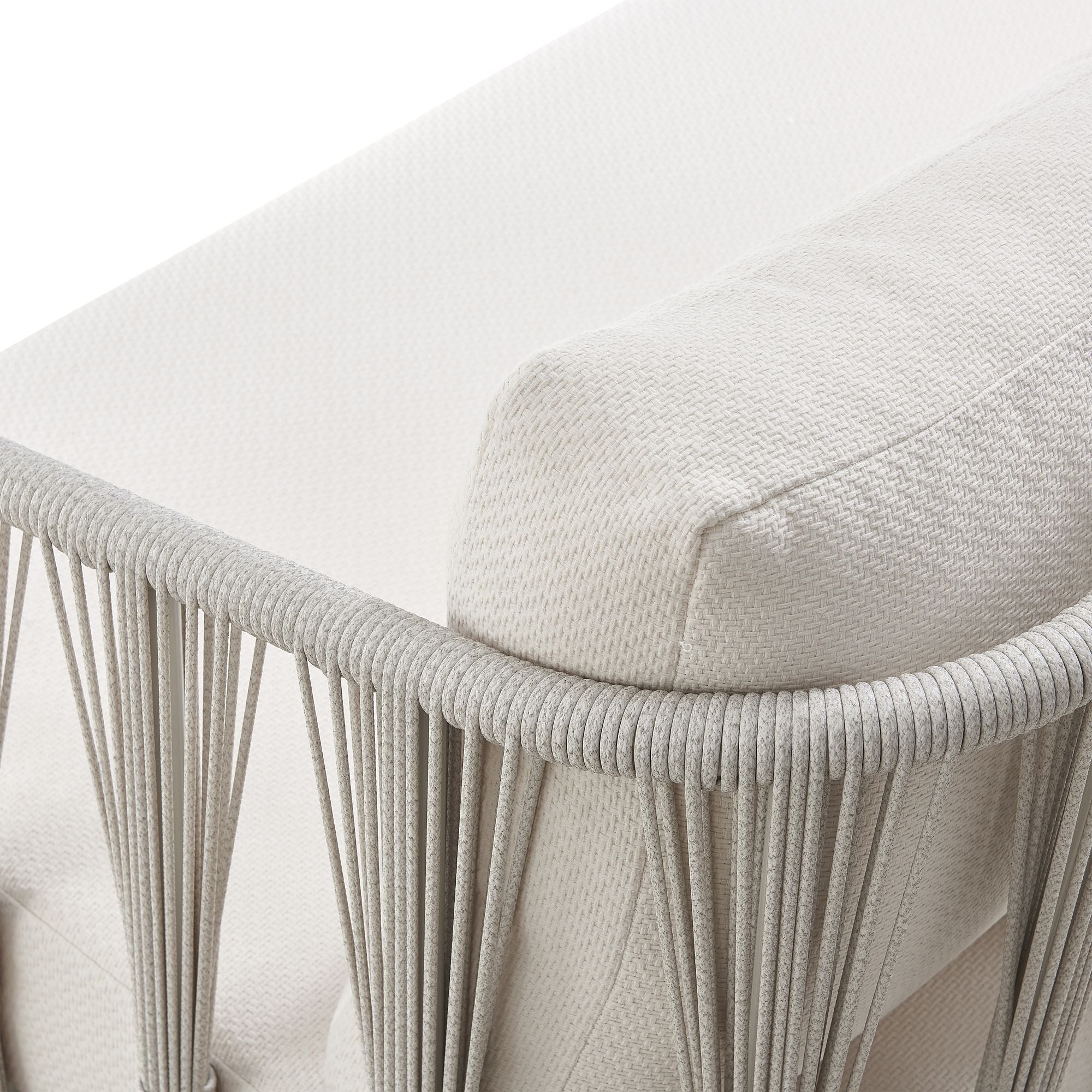 Breeze - Metal Outdoor Sofa With Cushions - Pearl / Cream