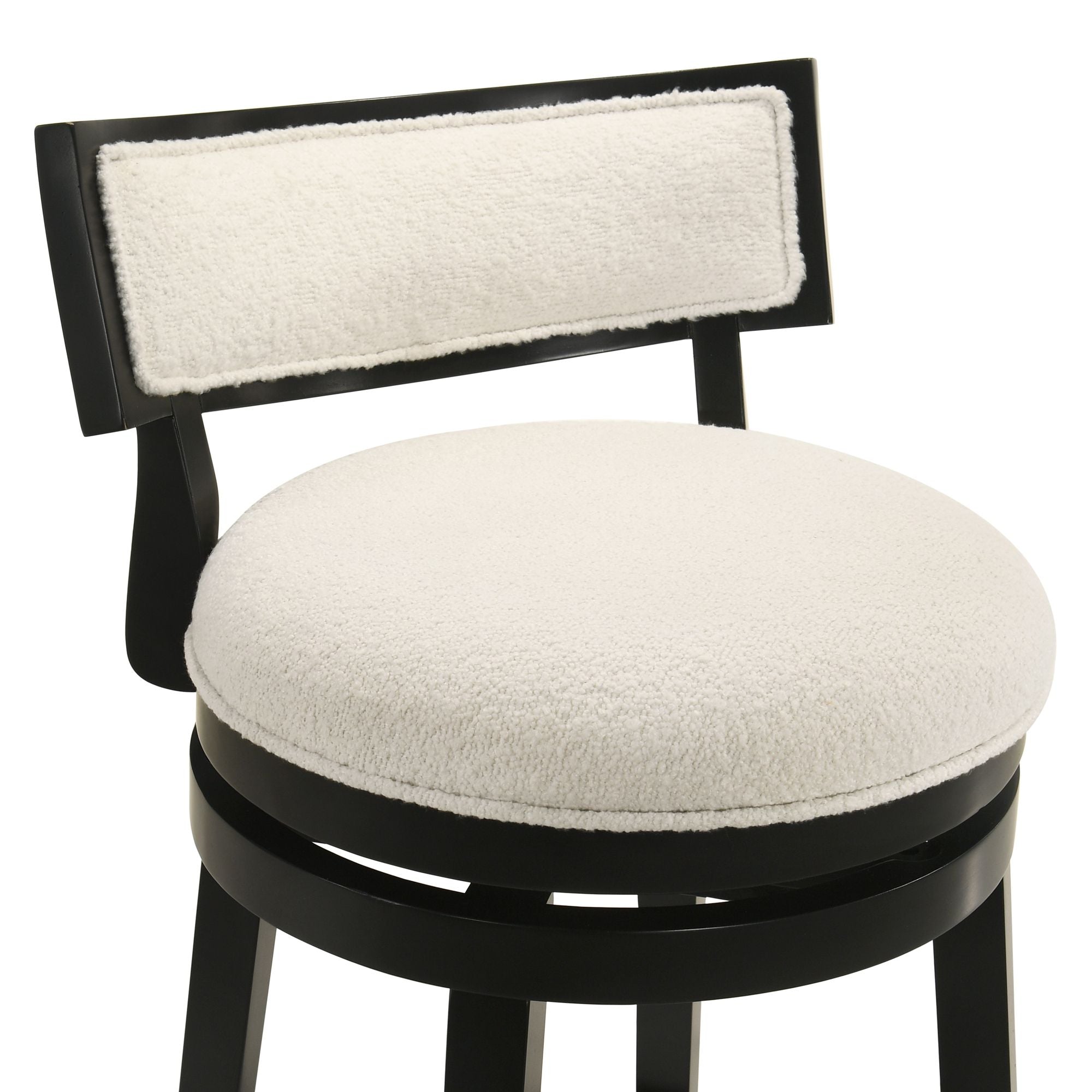 Noely - Modern Farmhouse Swivel Wood Bar Height Kitchen Bar Stool