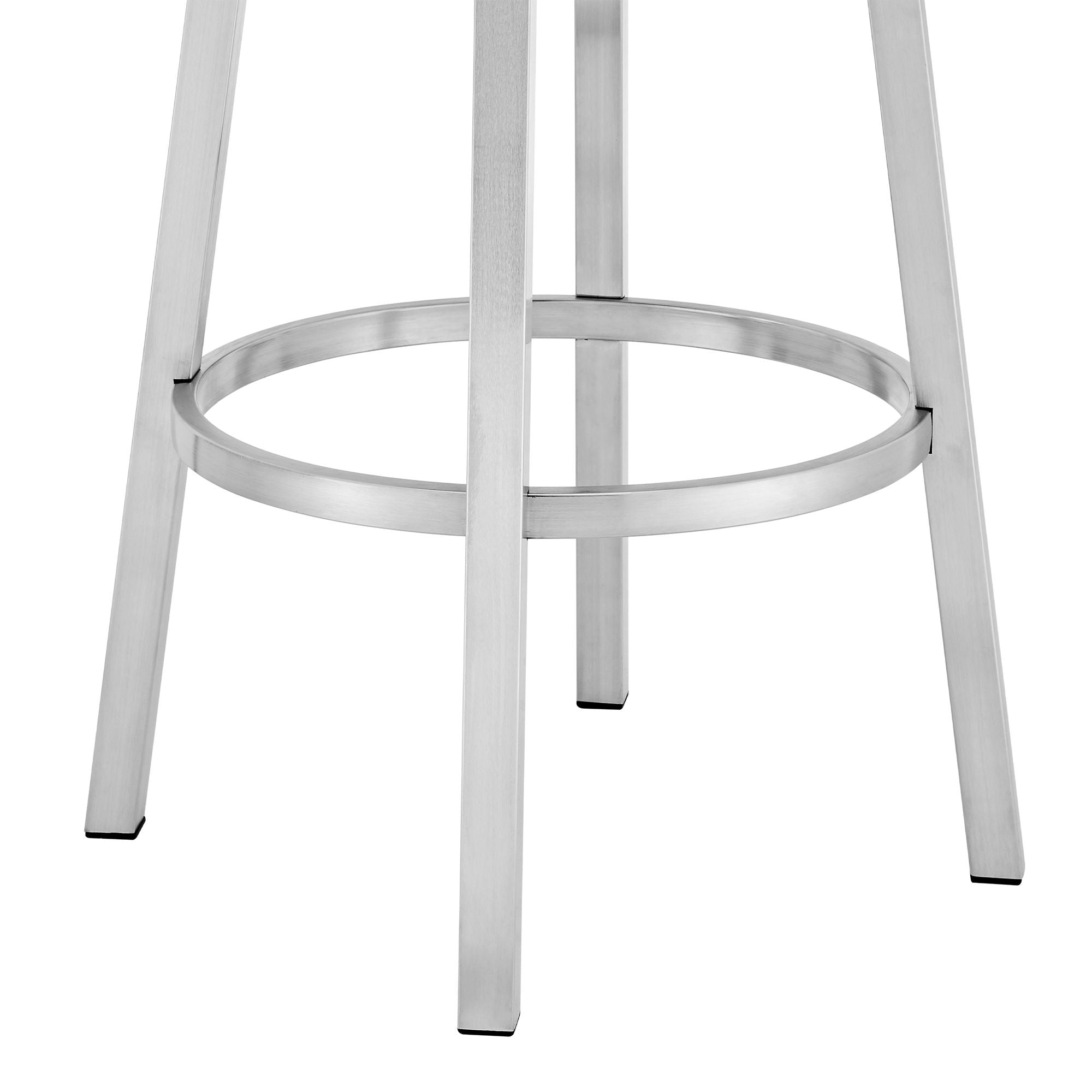 Titana - Swivel Faux Leather And Brushed Stainless Steel Bar Stool