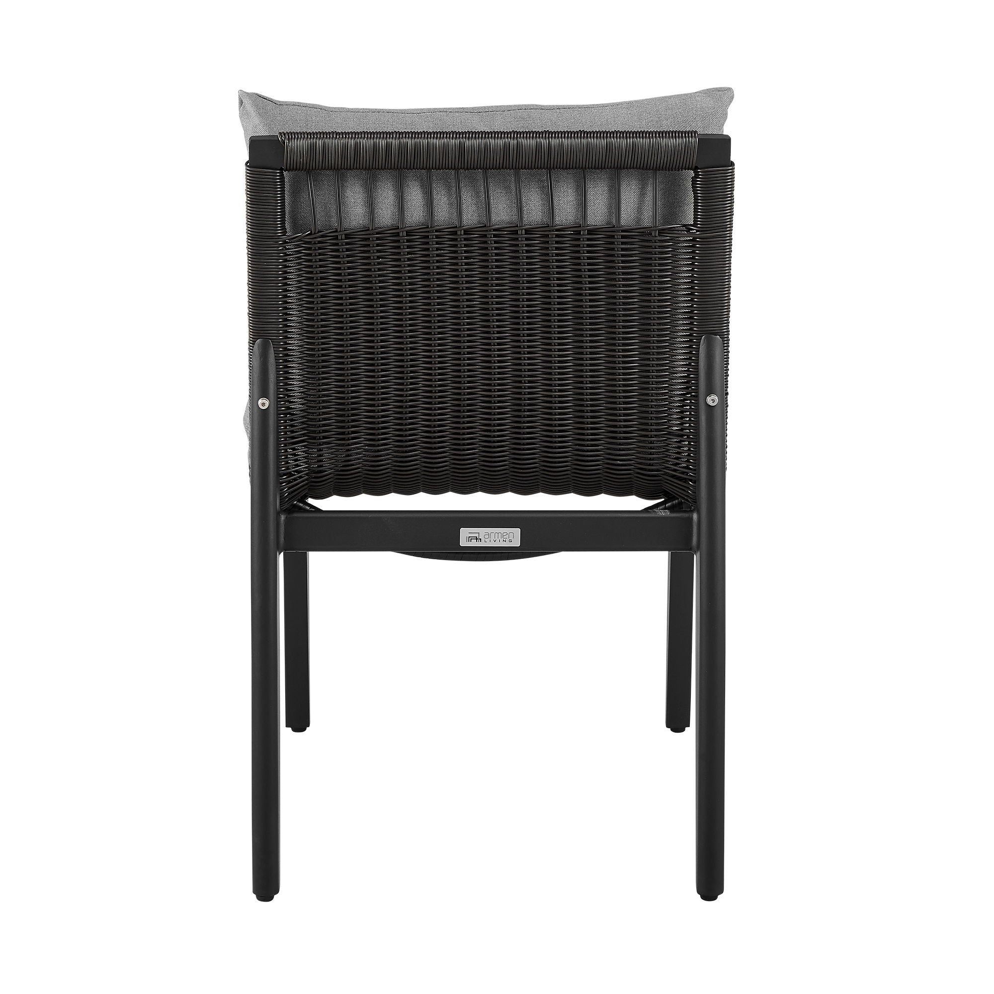 Cayman - Outdoor Patio Dining Chairs In Aluminum With Gray Cushions - (Set Of 2)