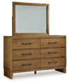 Sherbana - Dresser And Mirror - Light Brown