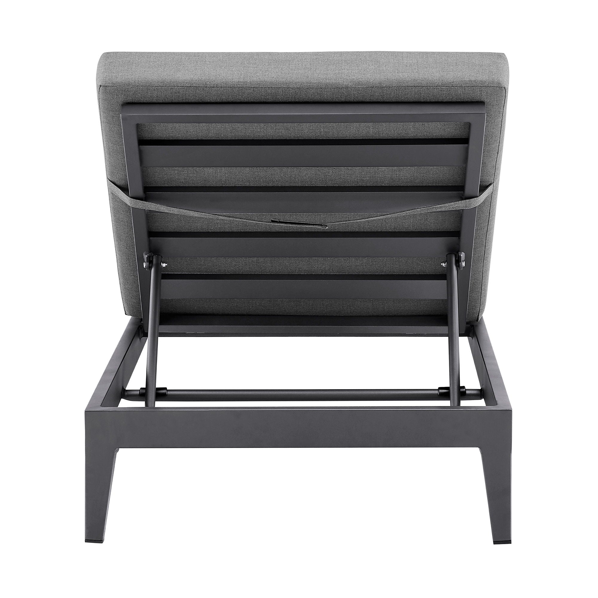 Menorca - Outdoor Patio Adjustable Chaise Lounge Chair In Aluminum With Gray Cushions