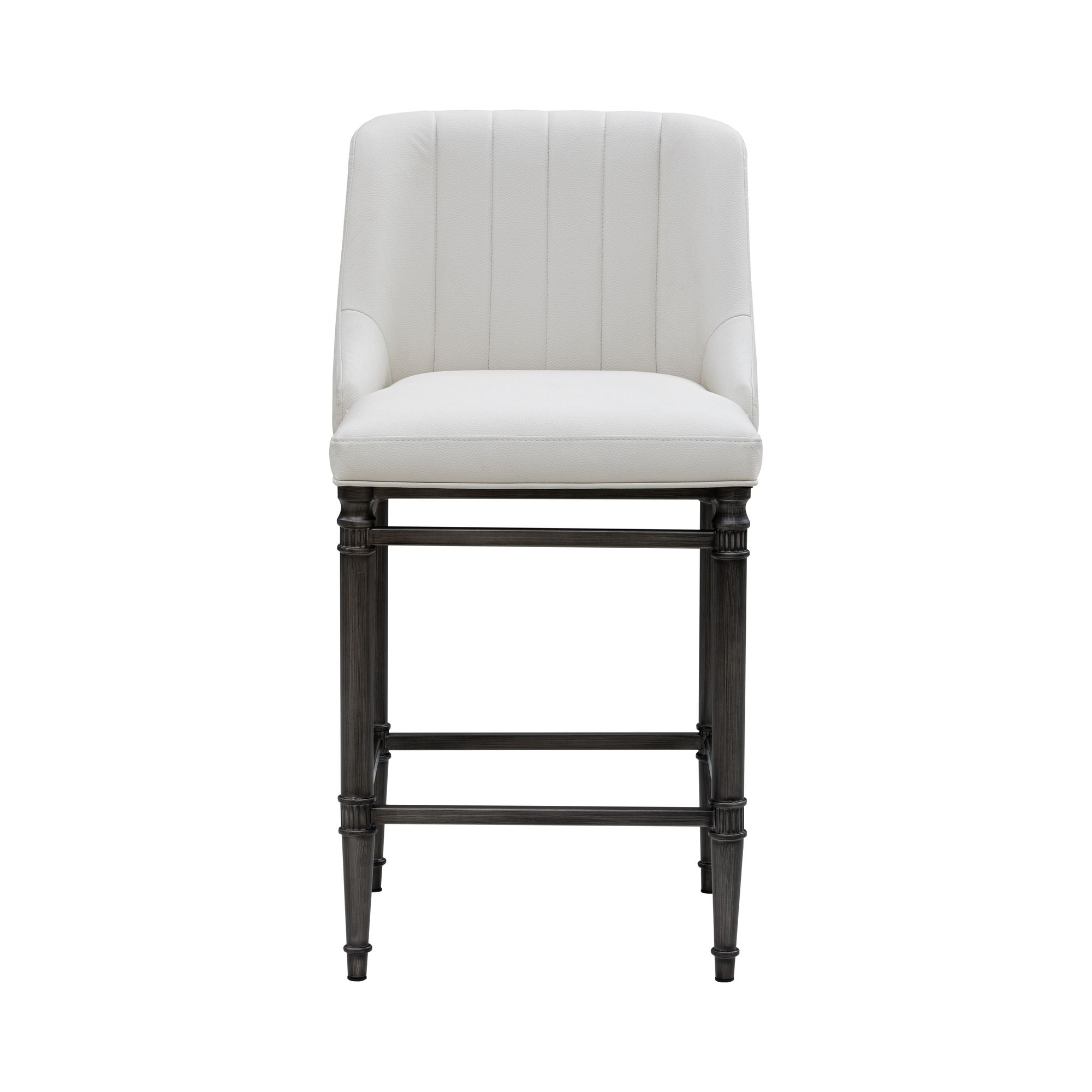Marvin - Steel Frame Faux Leather Upholstered Counter Height Barstool