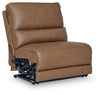 DeepWakes - Power Armless Recliner With Adjustable Headrest - Caramel