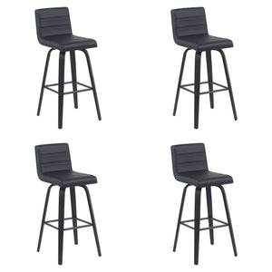 Vienna - Modern Swivel Bar Height Stool - Black Brushed Wood Frame