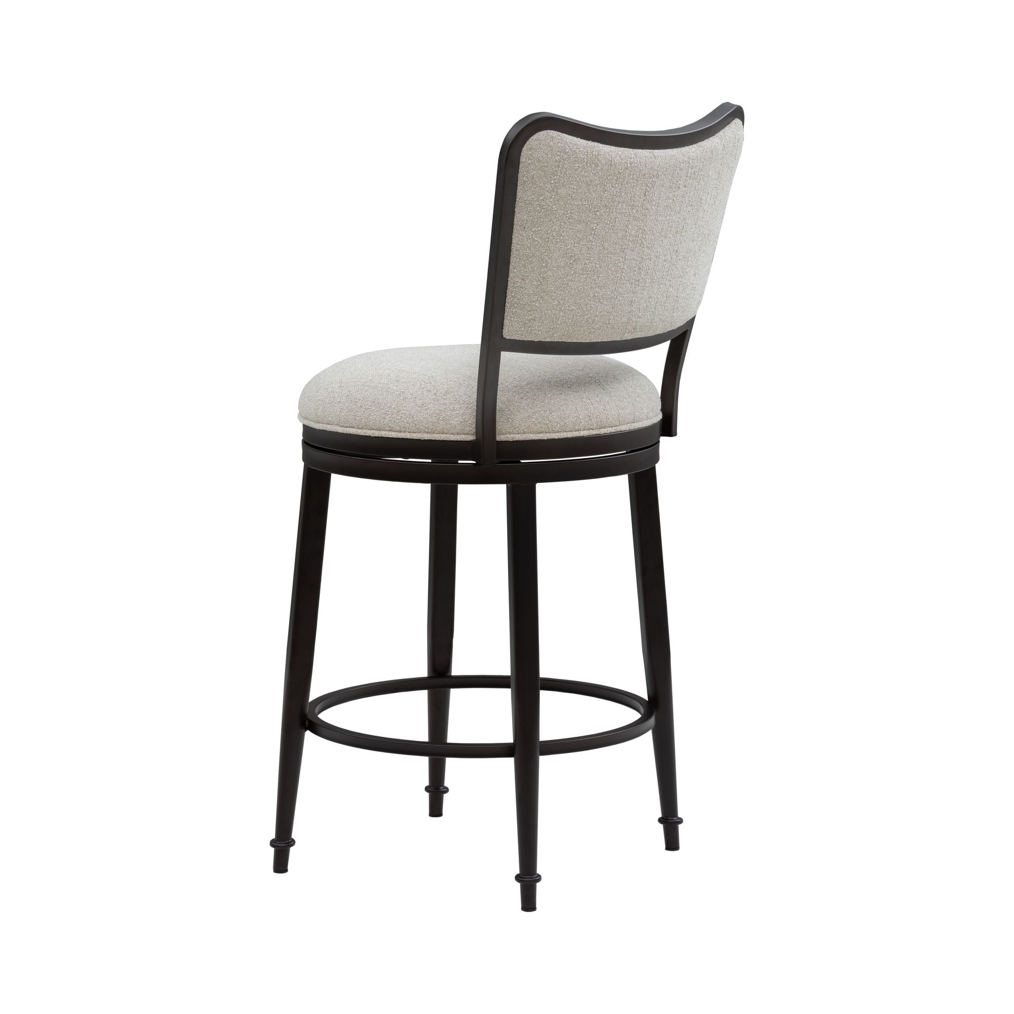 Baxter - Steel Frame Fabric Upholstered Swivel Counter Height Barstool