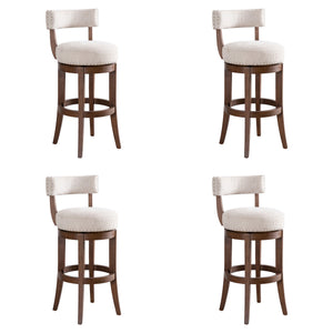 Mystic - Solid Wood Upholstered 30" Bar Height Swivel Barstool