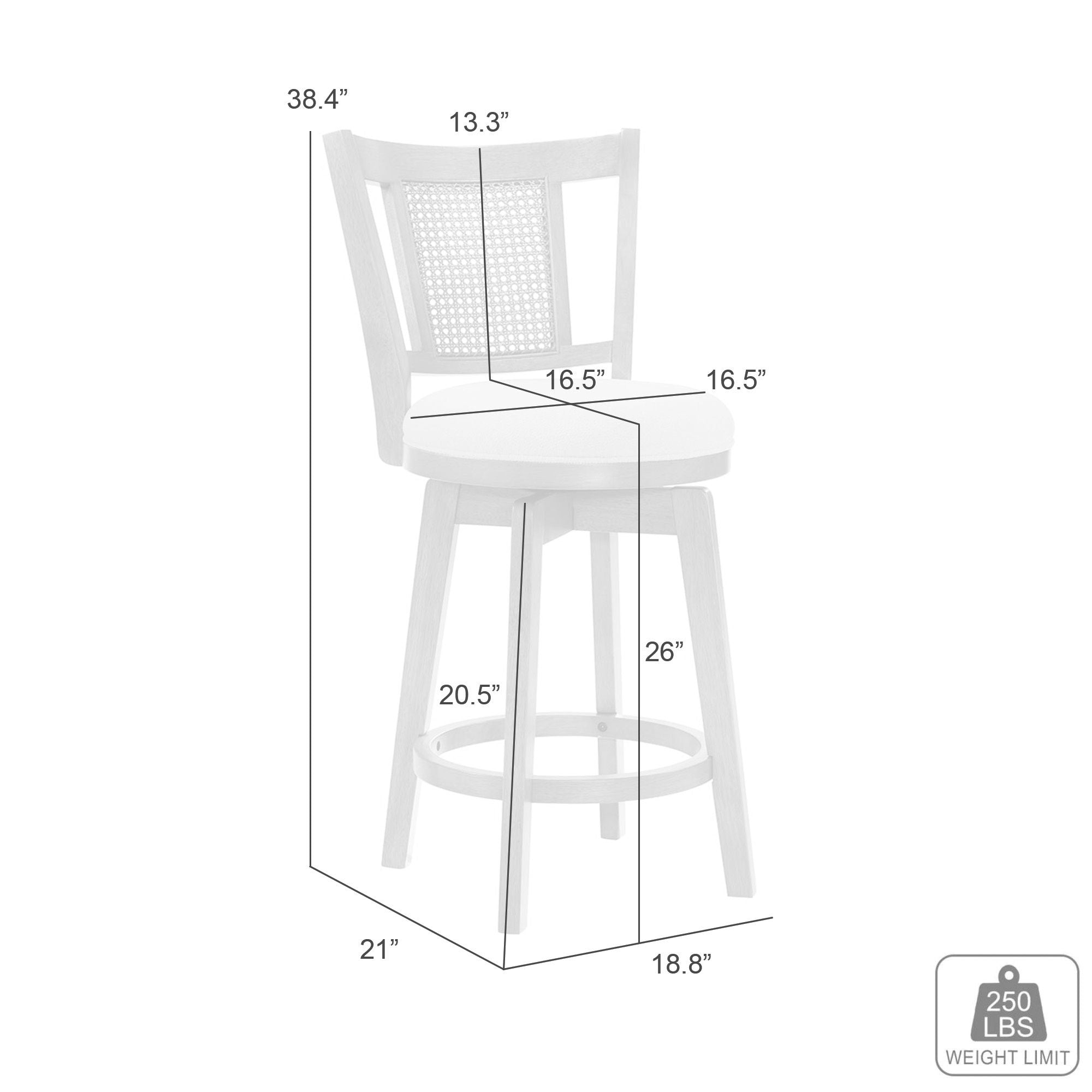 Isla - 26" Amber Glow Counter Height Rubberwood Swivel Barstool