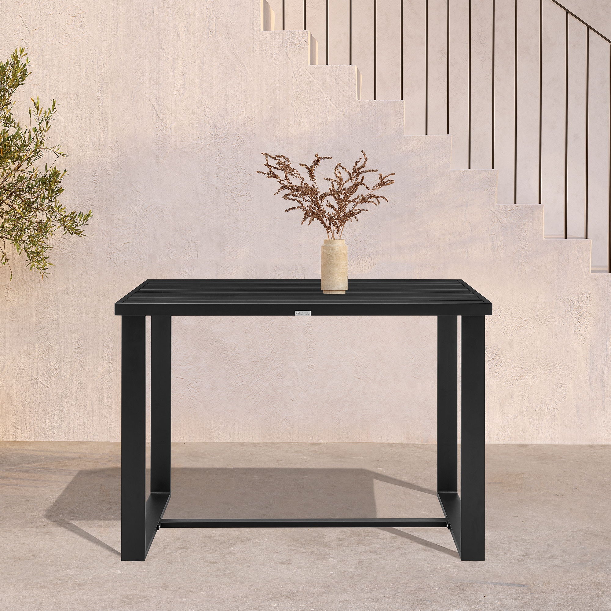 Alegria - Outdoor Patio Bar Height Dining Table In Aluminum
