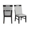 Transcend - Dining Side Chair With Fabric (Set of 2) - Charcoal And Light Gray