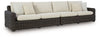 Kimora - Raf/Laf Loveseat With Cushion (Set of 2) - Beige / Dark Brown