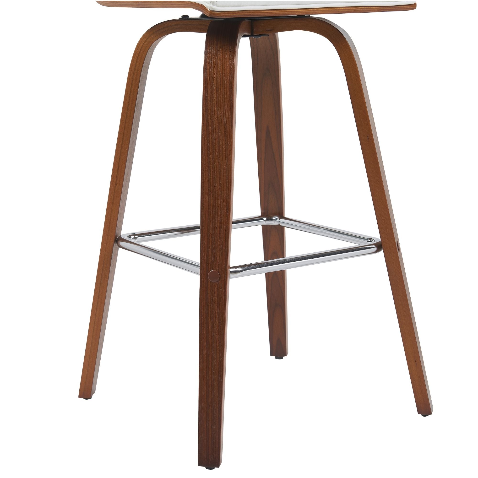 Vienna - Modern Swivel Bar Height Stool - Walnut Finished Wood Frame