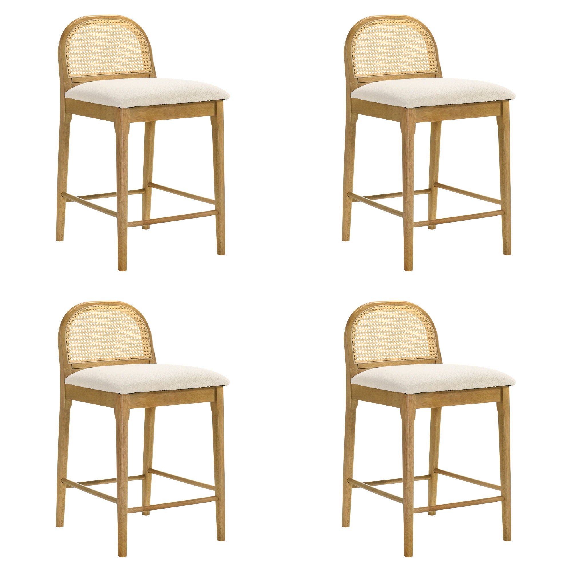 Lucio - Modern Farmhouse Wood Counter Height Kitchen Bar Stool