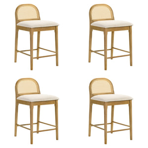 Lucio - Modern Farmhouse Wood Counter Height Kitchen Bar Stool