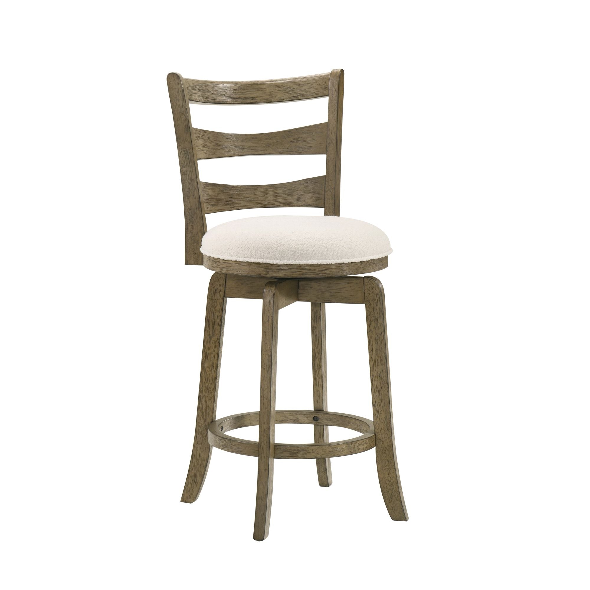 Melindra - Modern Farmhouse Swivel Wood Counter Height Kitchen Bar Stool