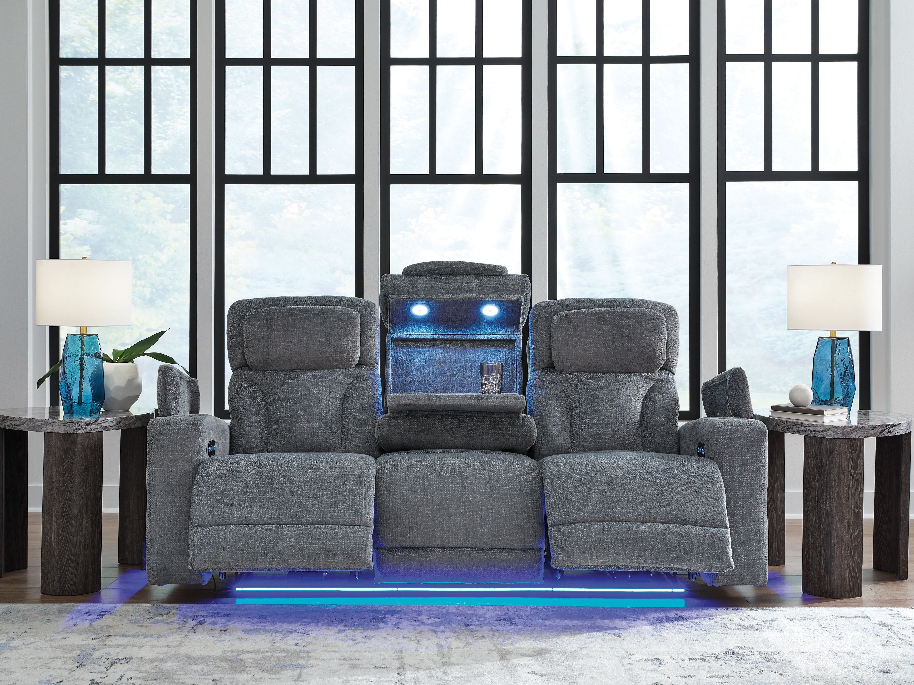 Studio Cave - Power Reclining Sofa - Steel