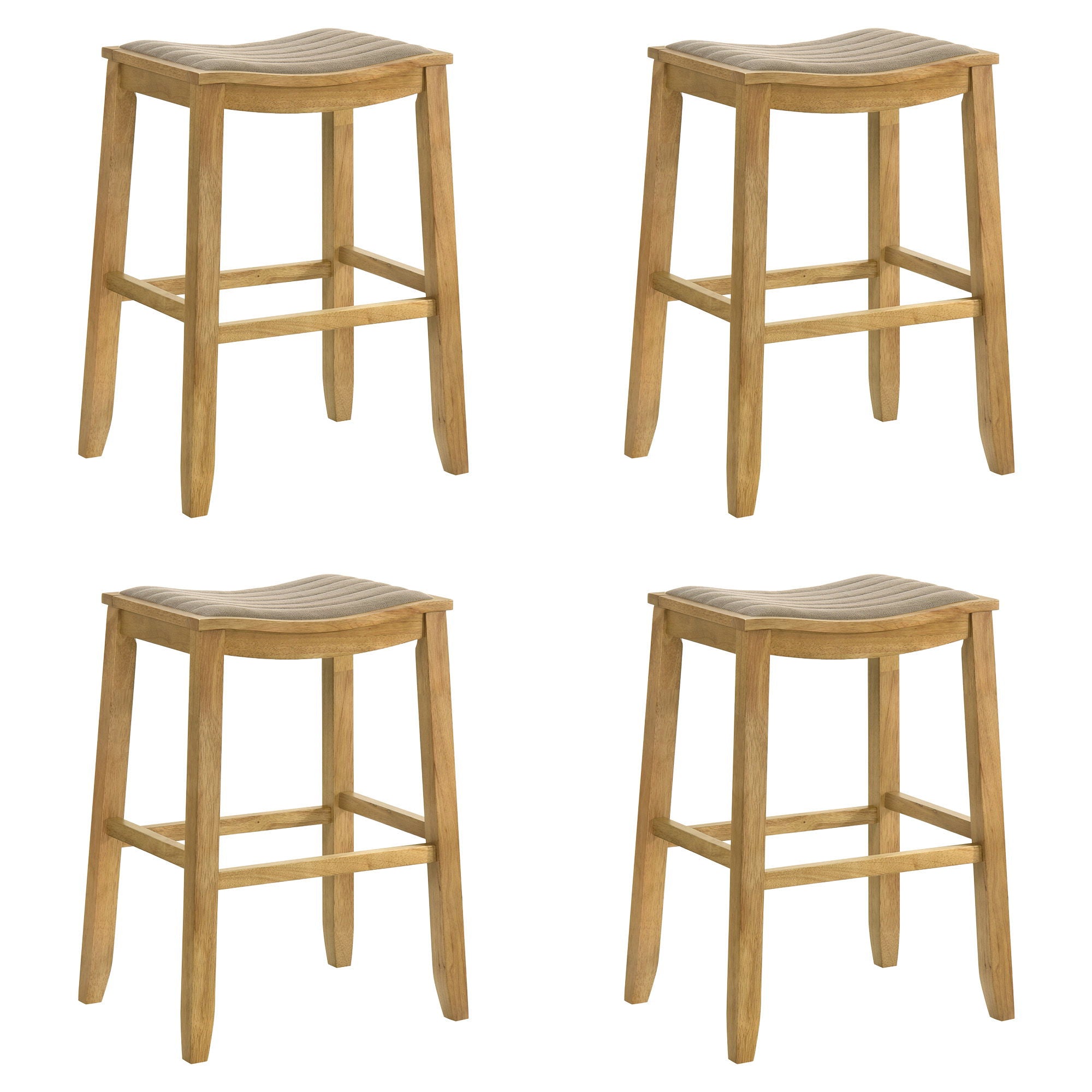 Iyani - Coastal Modern Wood Bar Height Kitchen Bar Stool