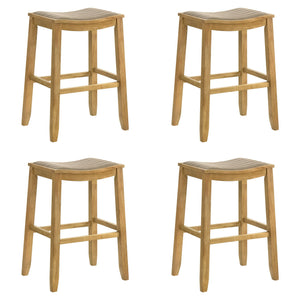 Iyani - Coastal Modern Wood Bar Height Kitchen Bar Stool