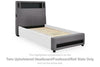 Verishaw - Twin Upholstered Headboard / Footboard / Rroll Slats - Gray