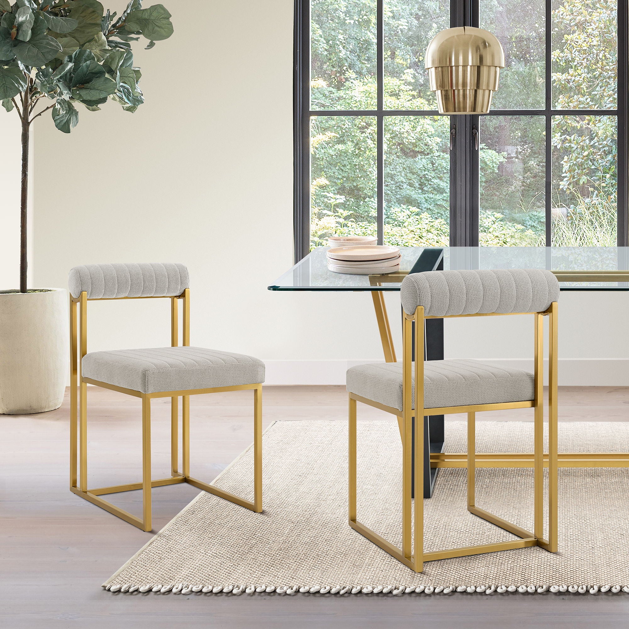 Anastasia - Dining Room Chair Set With Gold Frame