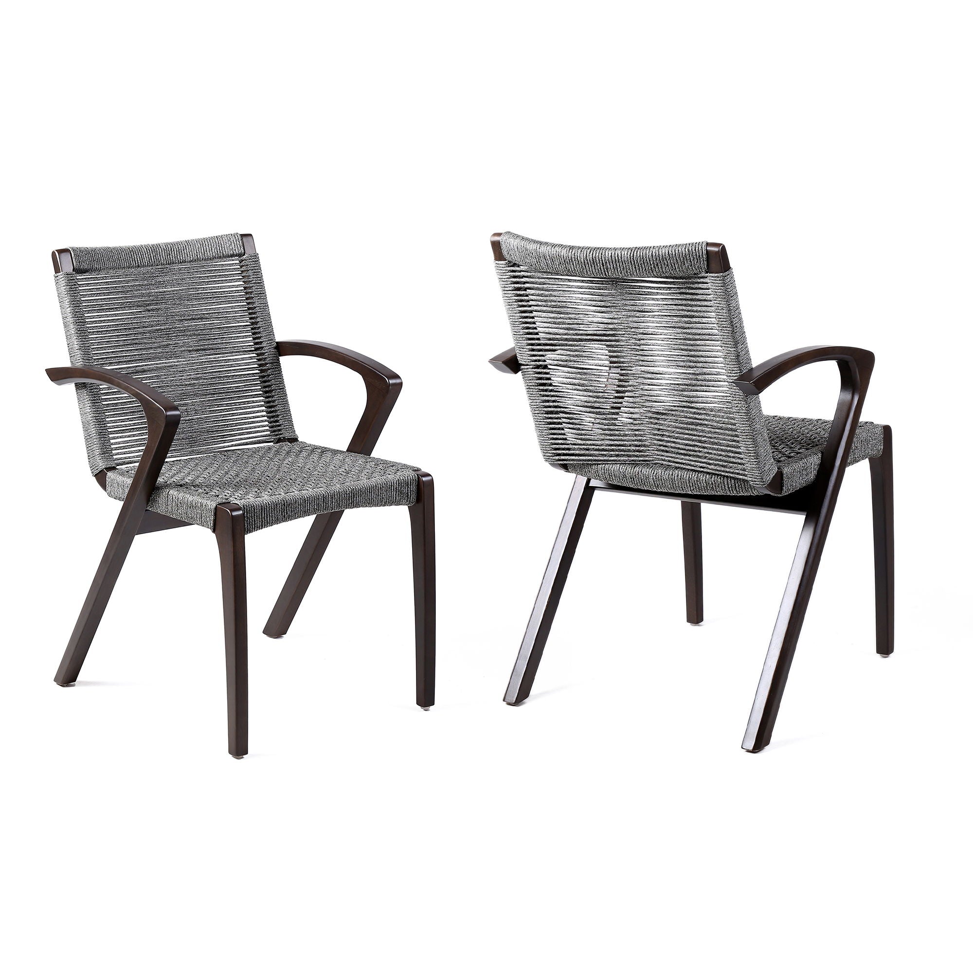 Nabila - Outdoor Wood And Rope Dining Chairs (Set of 2)