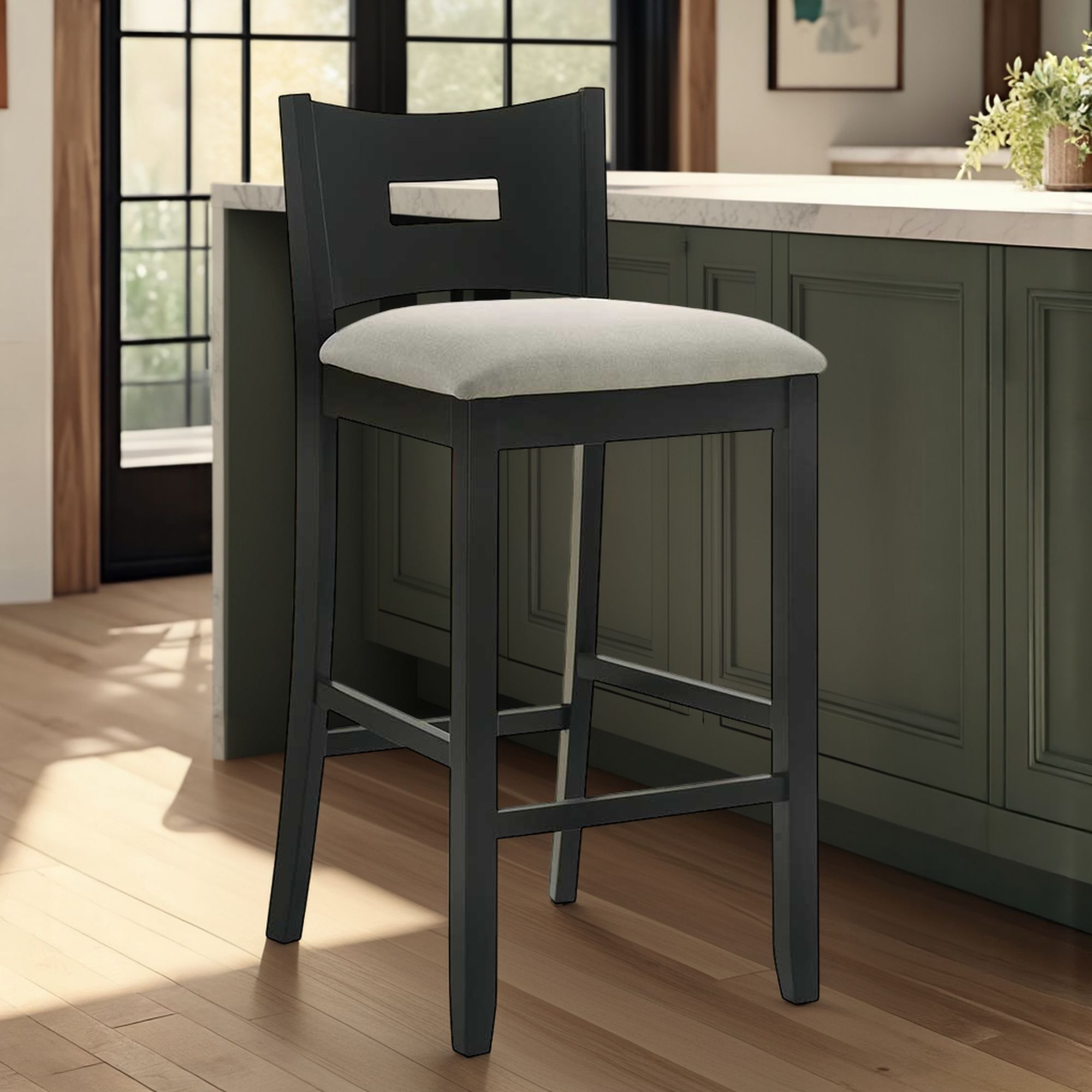 Ren - 26" Counter Height Rubberwood Barstool