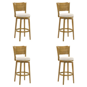 Winsley - Coastal Modern Swivel Wood Bar Height Kitchen Bar Stool