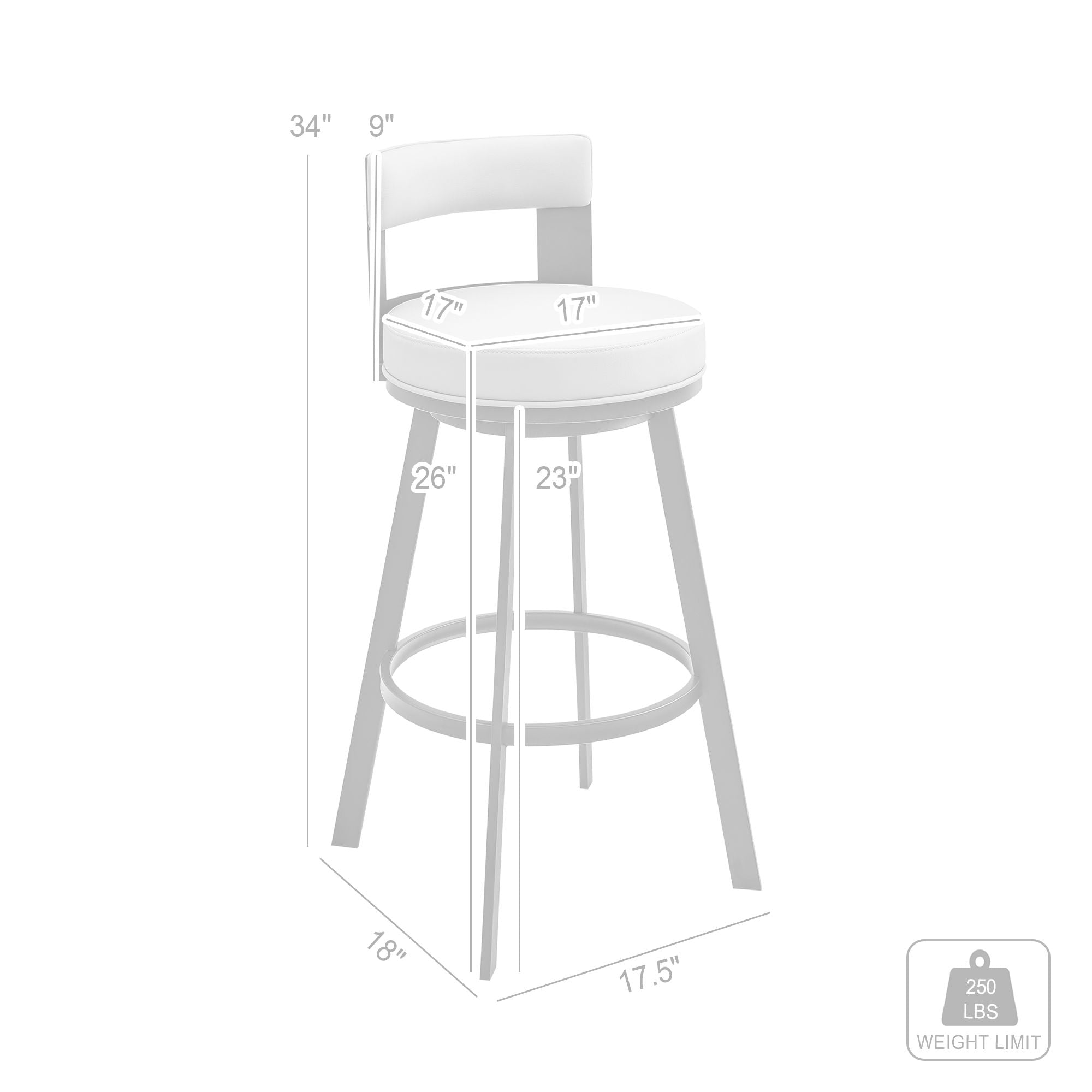 Lynof - Swivel Counter Stool - Black Finish