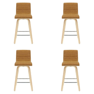 Vienna - 35.5" Swivel Counter Height Square Back Wood Bar Stool With Faux Leather Seat