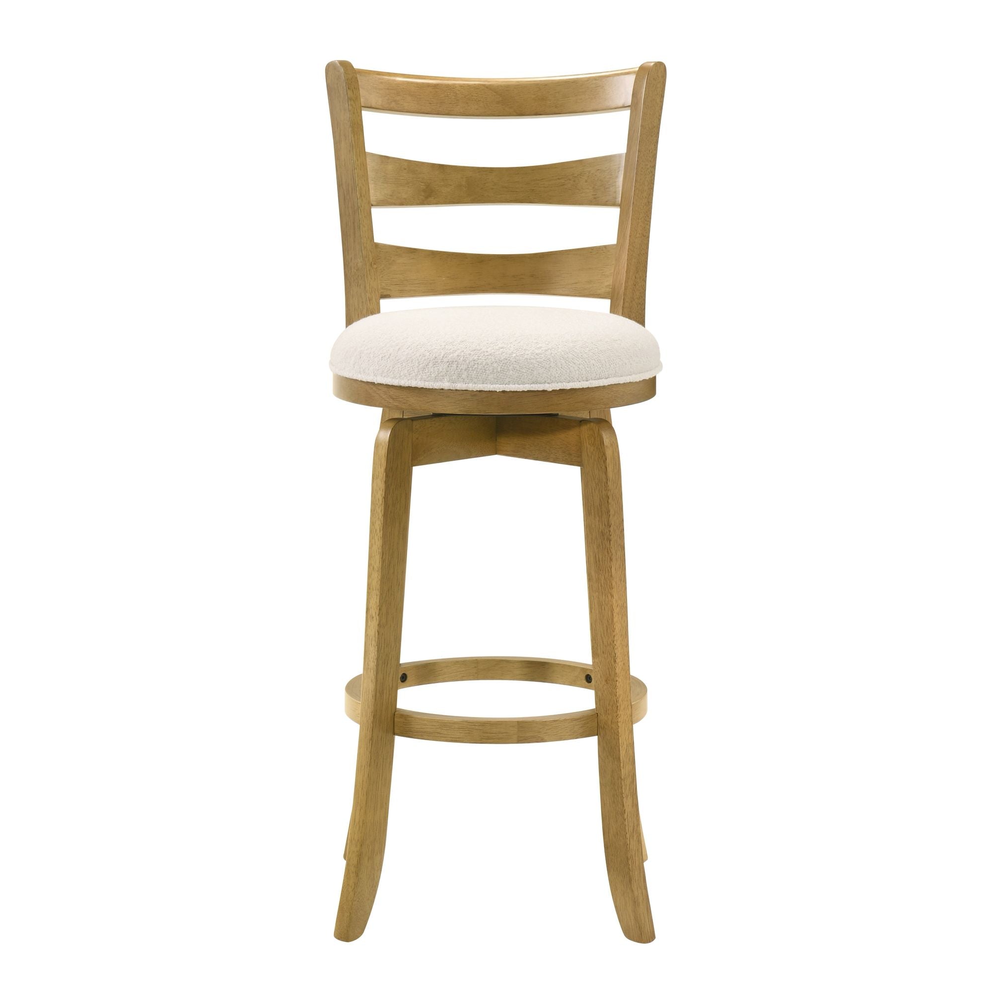 Melindra - Modern Farmhouse Swivel Wood Bar Height Kitchen Bar Stool
