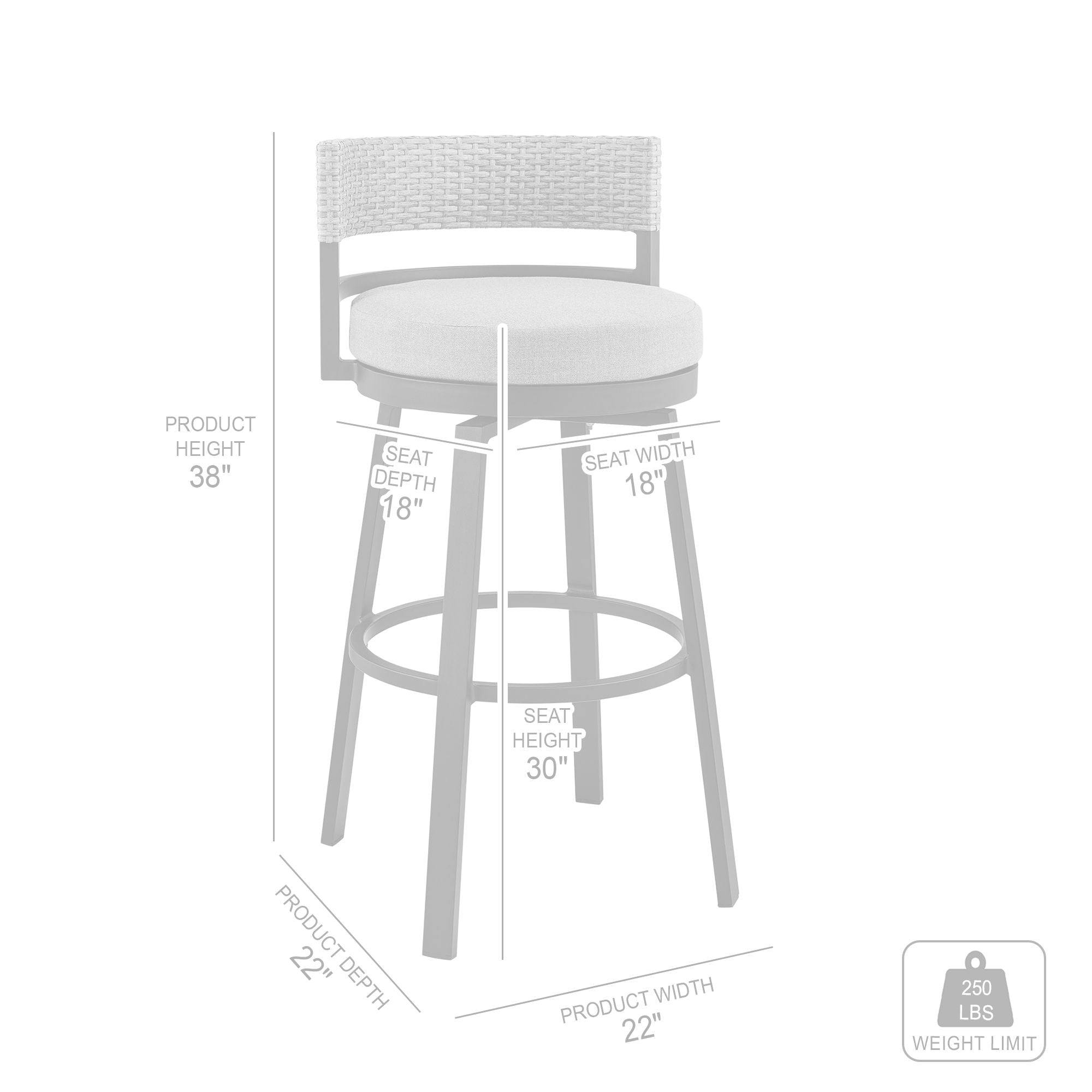 Encinitas - 5 Piece Bar Outdoor Patio Table Set With Cushions - Gray