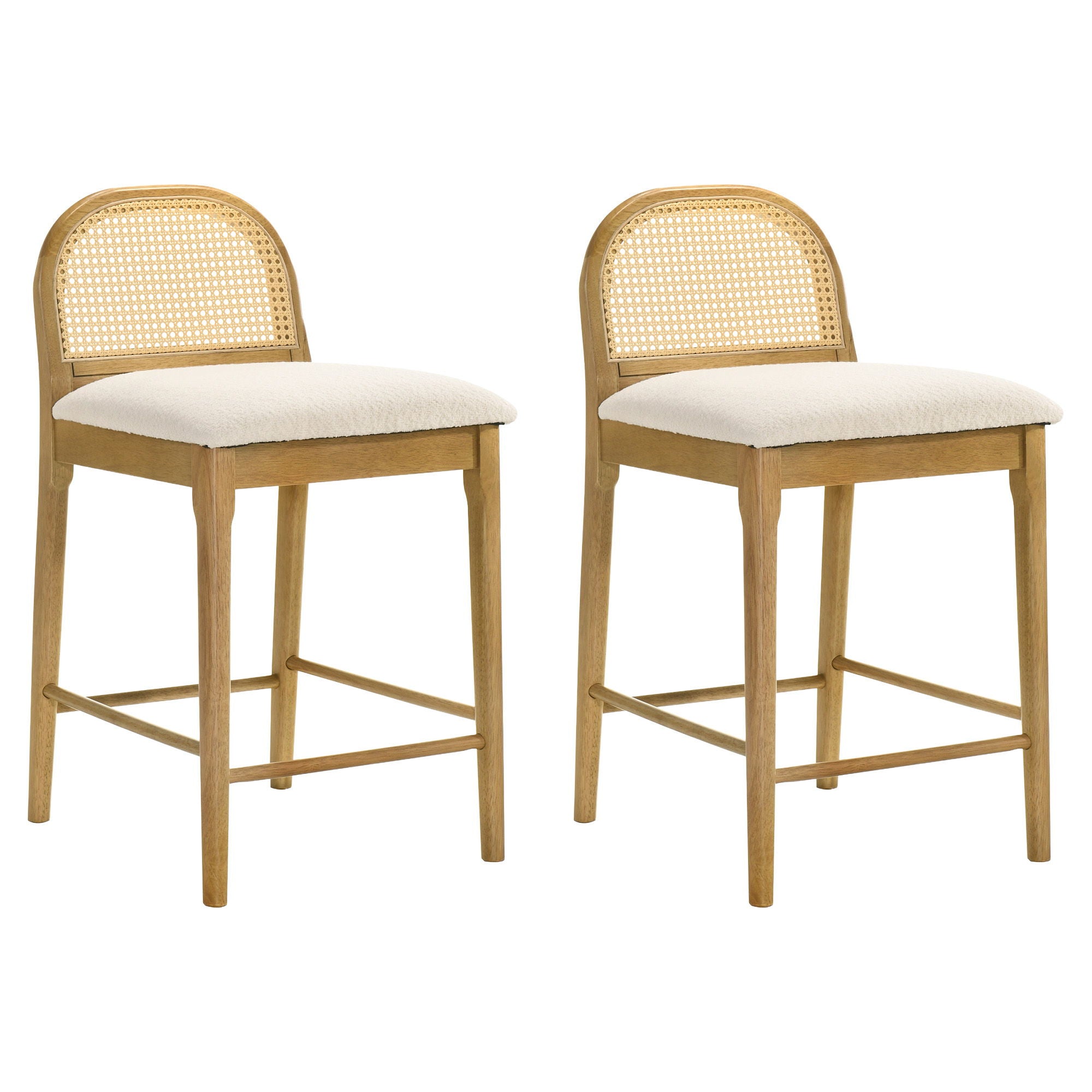 Lucio - Modern Farmhouse Wood Counter Height Kitchen Bar Stool