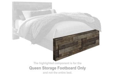 Derekson - Queen Storage Footboard - Multi Gray