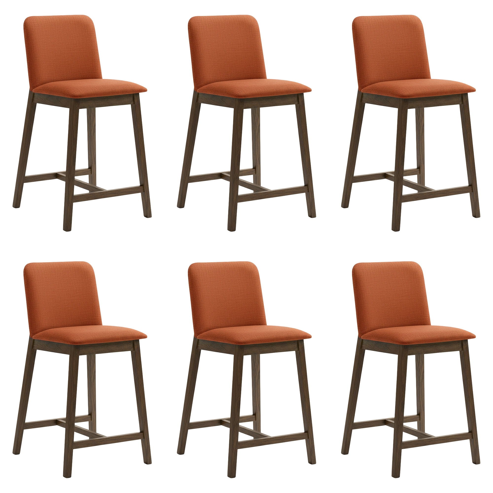 Allin - Upholstered Wood Counter Height Barstool